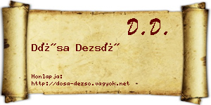Dósa Dezső névjegykártya